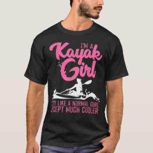 Camiseta Engraçado Kayaking Girl Art Para Mulheres Legal Ka