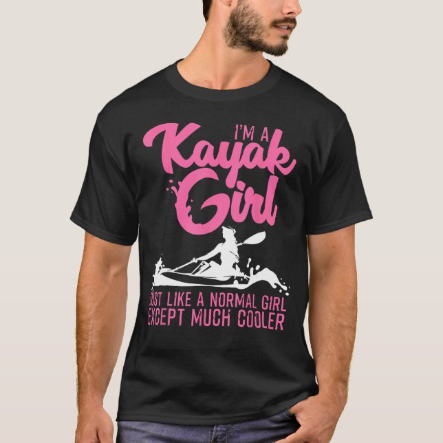 Camiseta Engraçado Kayaking Girl Art Para Mulheres Legal Ka (Frente)