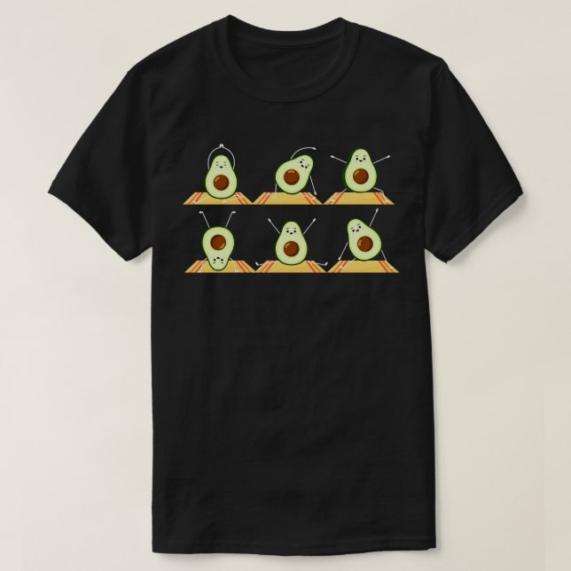 Camiseta Engraçado Keto como Malhação Avocado Avocado Yoga (Frente do Design)