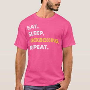 Camiseta Engraçado Kickboxe Roupa Coma o Jogo do Sono Repe