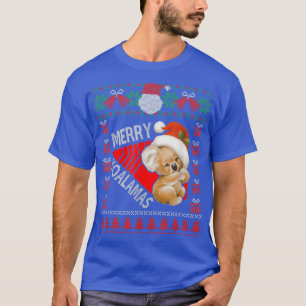 Camiseta Engraçado Koala Natal Luz Feia Doce Xmas