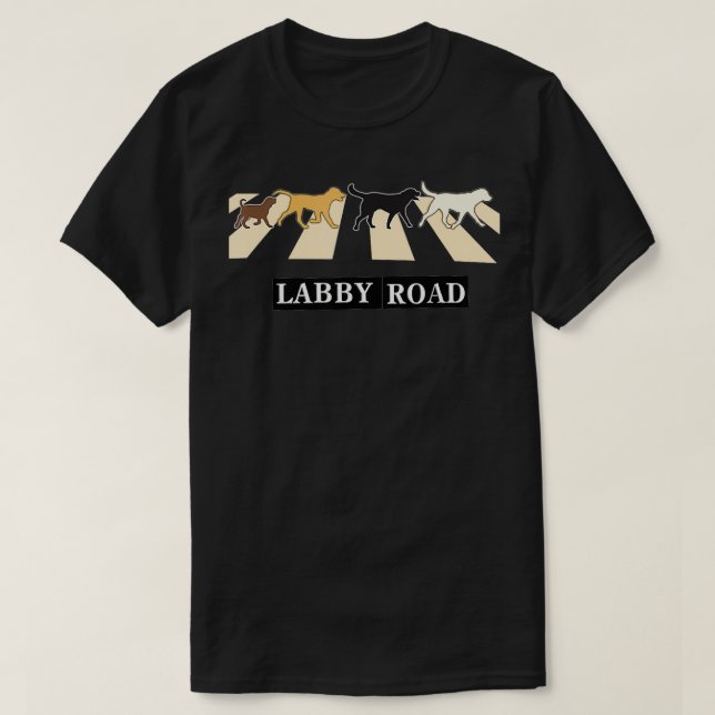 Camiseta Engraçado Lab Labrador Puppy Labby Road Gift (Frente do Design)