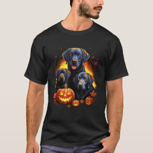 Camiseta Engraçado Labrador Retriever Black Lab Pumpkin Hal
