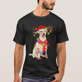 Camiseta Engraçado Labrador Santa Hat Xmas Luzes Dão Amor A