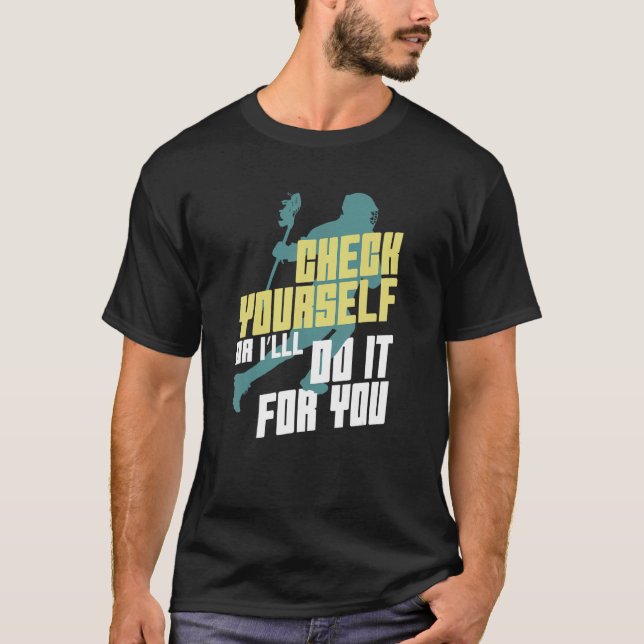 Camiseta Engraçado Lacrosse, citando mulher (Frente)