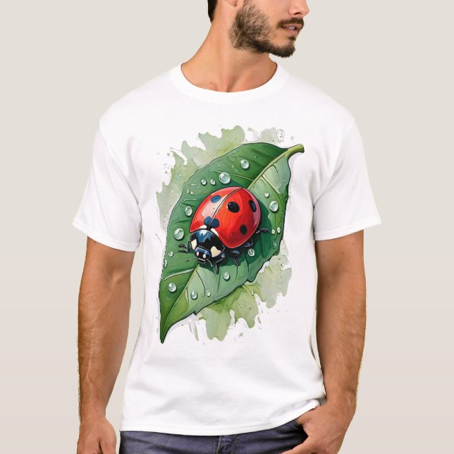 Camiseta Engraçado Ladybug em licença (Frente)