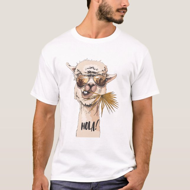 Camiseta Engraçado lama (Frente)