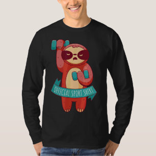 Camiseta Engraçado Layz Sloth Weising Workout Sports