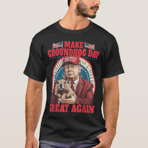 Camiseta Engraçado, Legal Trump Groundhog Torna o Dia do Gr