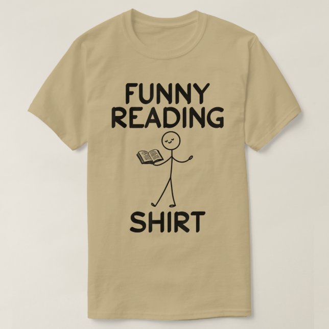 Camiseta Engraçado Leitura de Livro Lendo Pau Figura Livro  (Frente do Design)