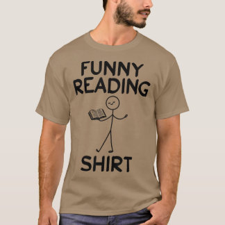 Camiseta Engraçado Leitura de Livro Lendo Pau Figura Livro