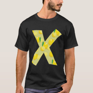 Camiseta Engraçado Lemon Monograma Inicial Letra X Girls
