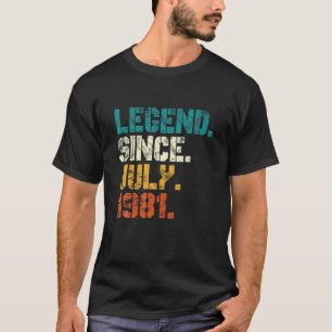 Camiseta Engraçado Lenda De Meninas De 40 Anos Desde Julho 
