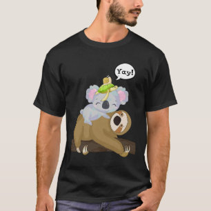 Camiseta Engraçado Lento Movimentação Lenta Turtle Koala Sn
