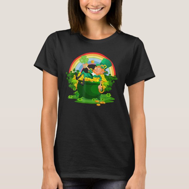 Camiseta Engraçado Leprechaun Boys Girls Men Women Rua. (Frente)