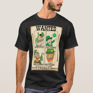 Camiseta Engraçado Leprechaun queria Poster