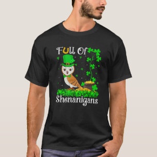 Camiseta Engraçado Leprechaun Shamrock Leaf Barn Owl Rua.