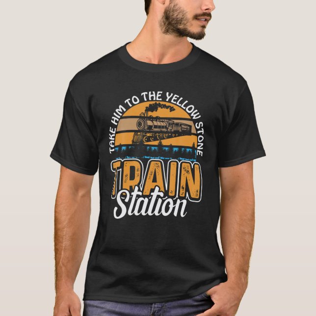Camiseta Engraçado Levá-Lo Para A Estação De Comboio Yellow (Frente)