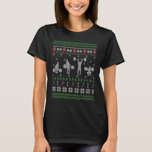Camiseta Engraçado Levantamento de Peso Feio de Natal Doce