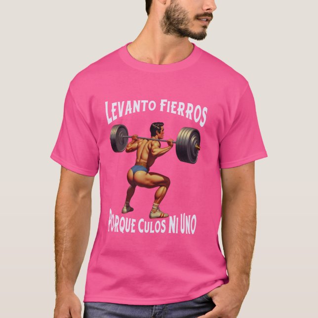 Camiseta Engraçado Levanto Fierros Culos Ni Uno Calaca (Frente)
