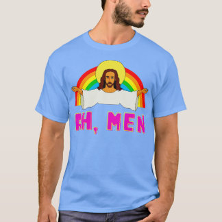 Camiseta Engraçado LGBT Ah Homem Jesus Orgulho gay Rainbow