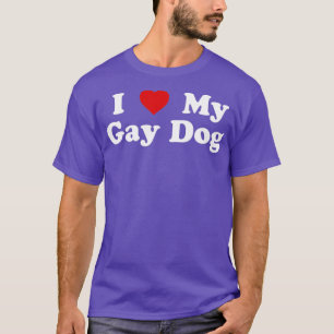 Camiseta Engraçado LGBT Eu Amo Meu Cachorro Gay