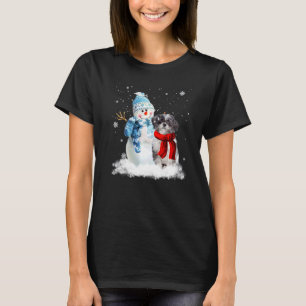 Camiseta Engraçado Lhasa Apso Cão de Natal Neve Natal P
