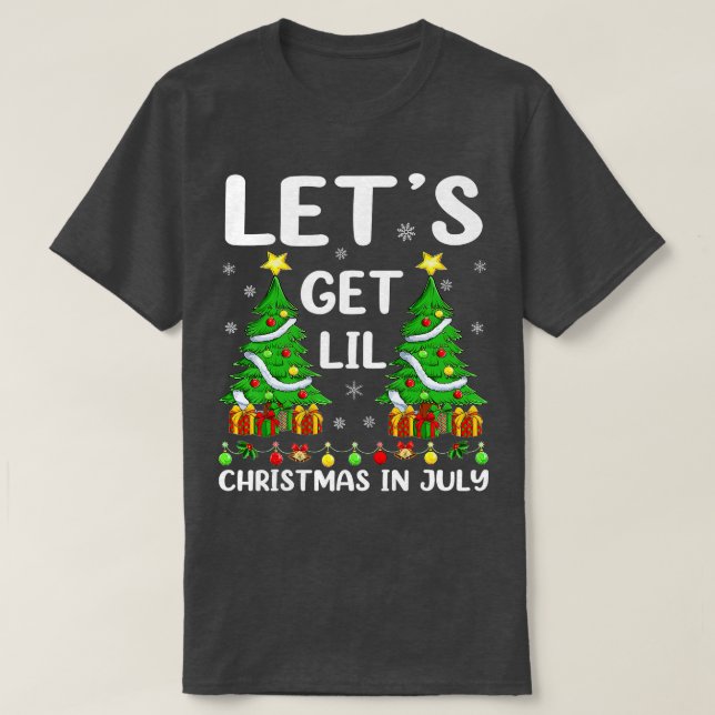 Camiseta Engraçado Lighting Xmas Tree Vamos Lit Christmas I (Frente do Design)