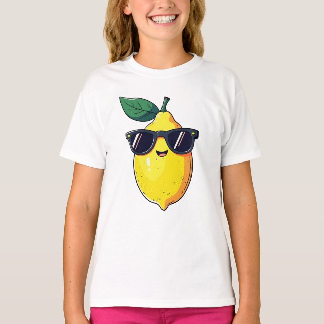Camiseta Engraçado Limão Óculos de sol (Frente)