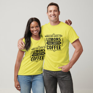 Camiseta Engraçado limão vida palavra café