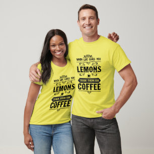 Camiseta Engraçado limão vida palavra café
