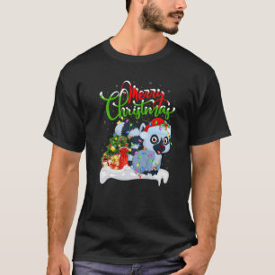 Camiseta Engraçado Limur Amante de os animais Xmas Lighting