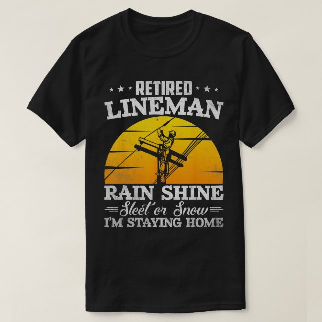 Camiseta Engraçado, Lineman Aposentado Oferece Presentes Pa (Frente do Design)