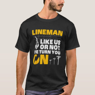 Camiseta Engraçado Lineman Art Para Homens Eletrônicos Humo