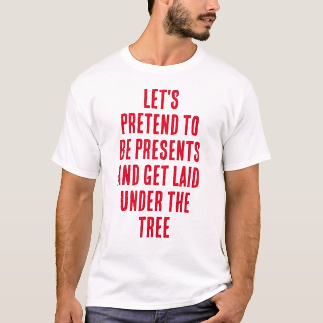 Camiseta Engraçado Linha de Recolha de Natal (Frente)