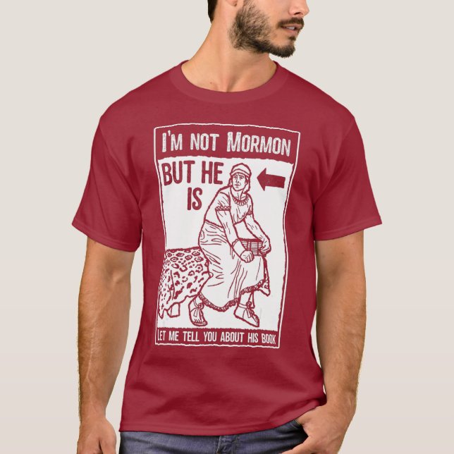 Camiseta Engraçado Livro do Mórmon Missionário LDS no Dia S (Frente)