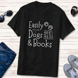 Camiseta Engraçado Livro e Humor do Cachorro