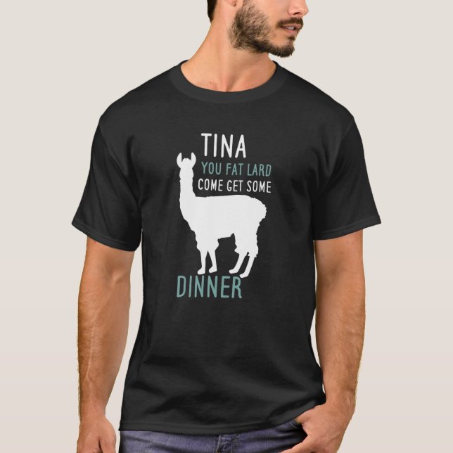 Camiseta Engraçado Llama Alpaca Tina Você Gordo Lard Venha  (Frente)