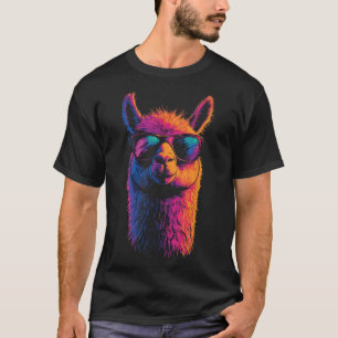 Camiseta Engraçado Llama Com Pulmões Coloridos Sem Drama An