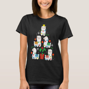 Camiseta Engraçado Llama Natal Ornament Decor Gift Wom