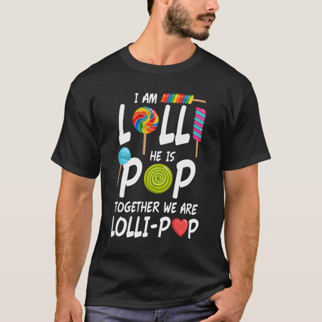 Camiseta Engraçado Lolli e Pop Avós Apelido Presente (Frente)