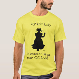 Camiseta Engraçado Louco Gato Louco Lady Husband ou Namorad
