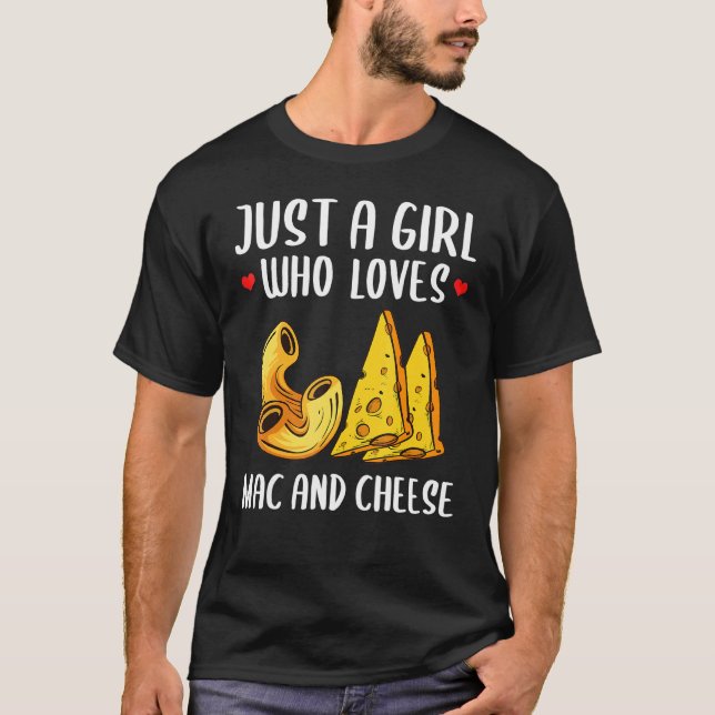 Camiseta Engraçado Mac E Queijo Para Meninas Macaroni Chee (Frente)
