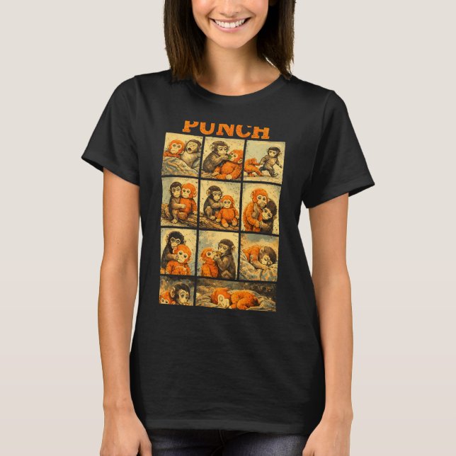Camiseta Engraçado macaco macaque meme japonês fofo  (Frente)