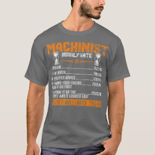 Camiseta Engraçado Machinista de Taxa Horária Presente