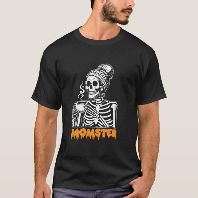 Camiseta Engraçado mãe esqueletrista Momster com Design de  (Frente)