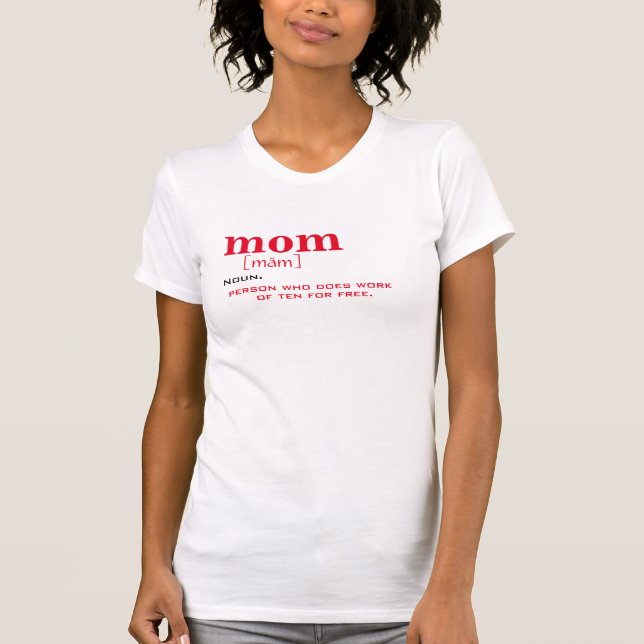 Camiseta Engraçado Mãe Sujeira - Definição de Dicionário Sa (Frente)