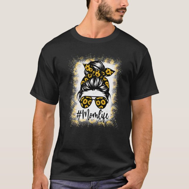 Camiseta Engraçado Mãe Vida Sangrada, Mãe Vida Girassol Men (Frente)