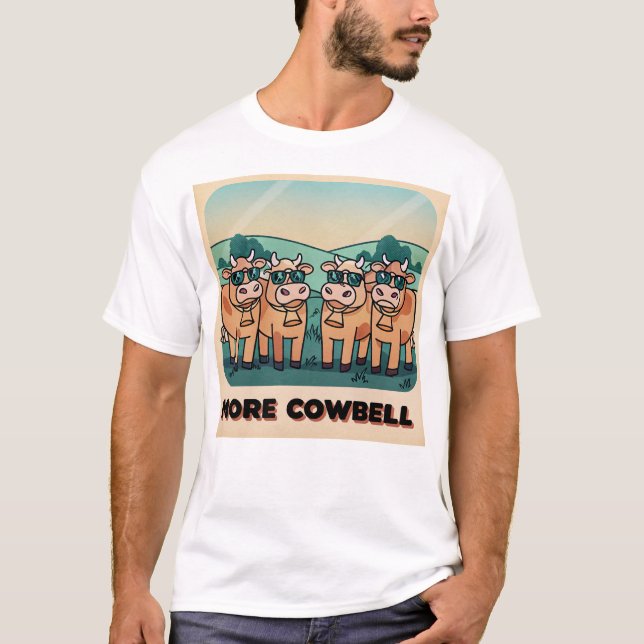 Camiseta Engraçado mais cowbell (Frente)