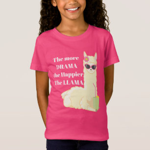 Camiseta Engraçado mais Drama lama adiciona mensagem t-shi